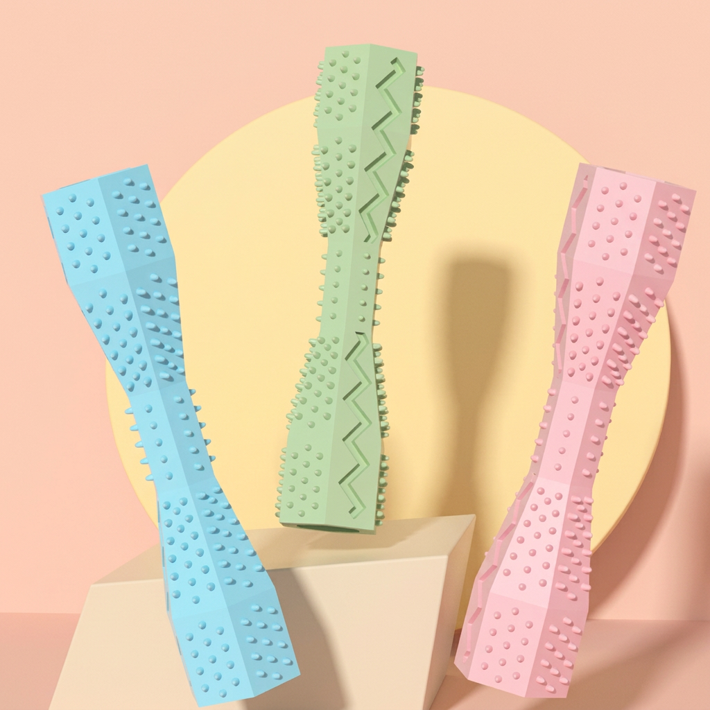 Dog chewing toys and toothbrush for teeth cleaning